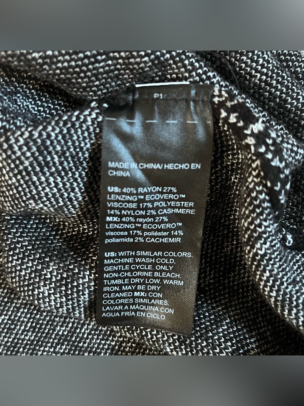 Chicos Zenergy Luxe Cashmere Blend Sweater Womens 3 XL Black White Ombre Knit - Picture 3 of 11